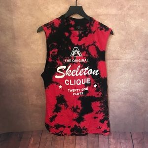 Black/Red tie dye tank top